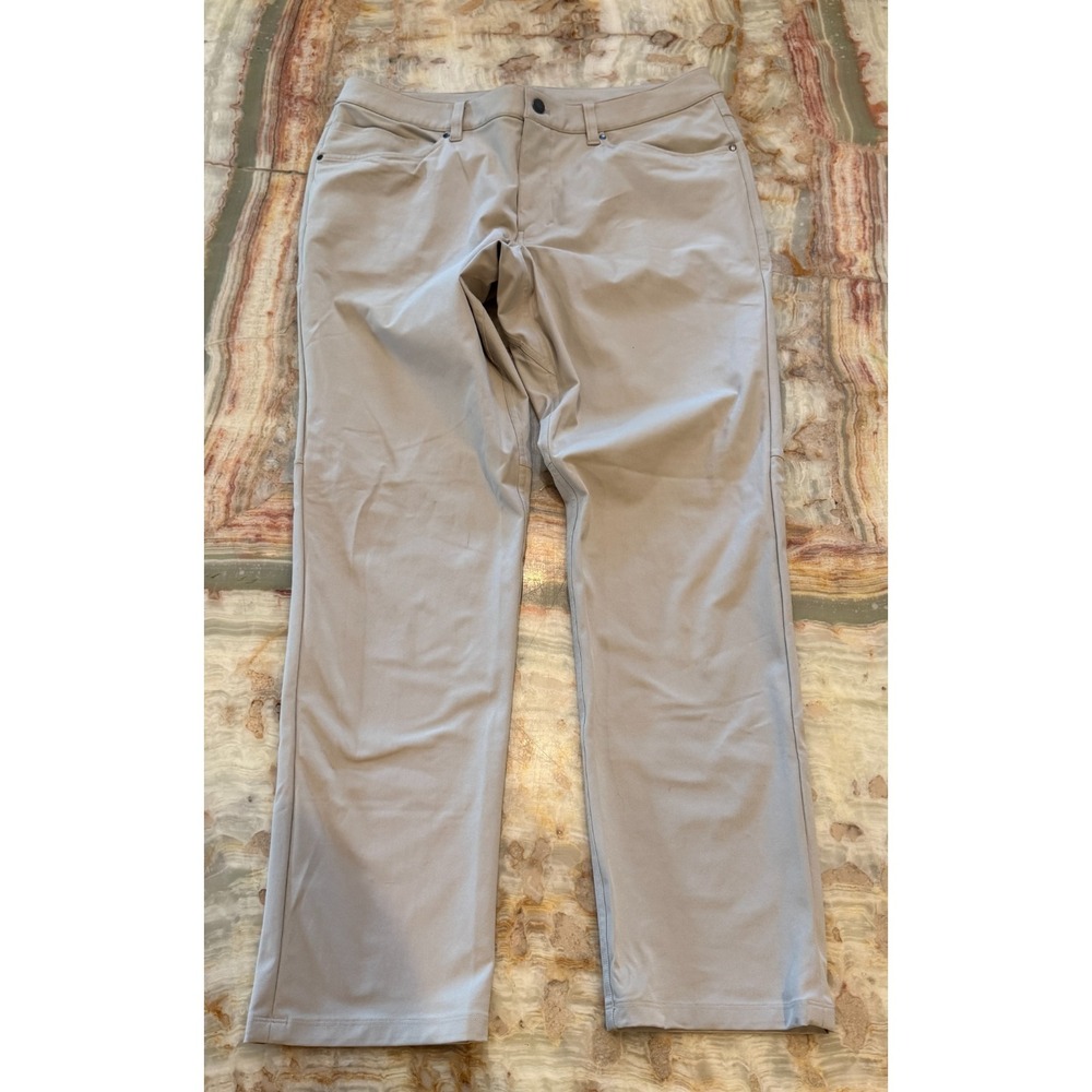 Lululemon Mens ABC Commission Chino Pants Beige Straight Leg Classic Size 34